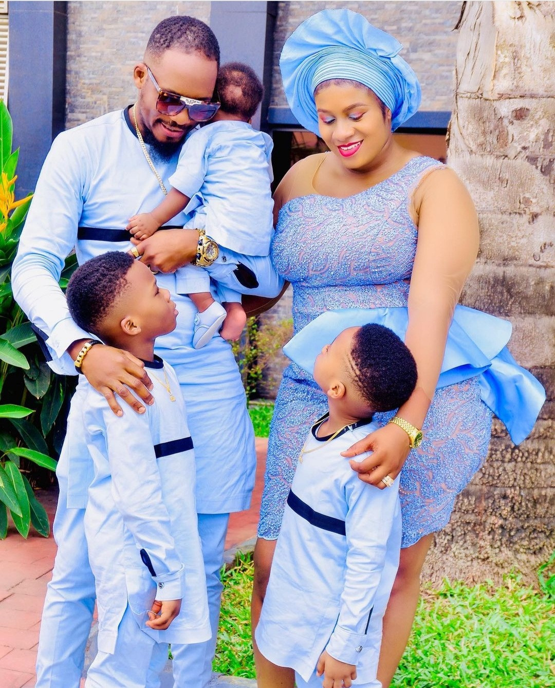 Actor Junior Pope Odonwodo And His Wife Dedicate Their Third Son In Church Photos